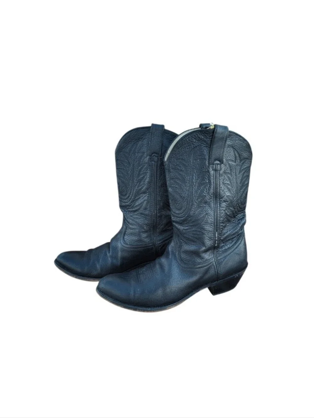 Durango Black Leather Pull On Cowboy Western Ranch Horse Riding Barn Boot Men 10
